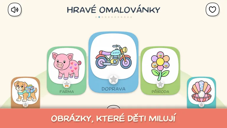 Výběr více než 200 omalovánek v kategorii Farma, Elementer
