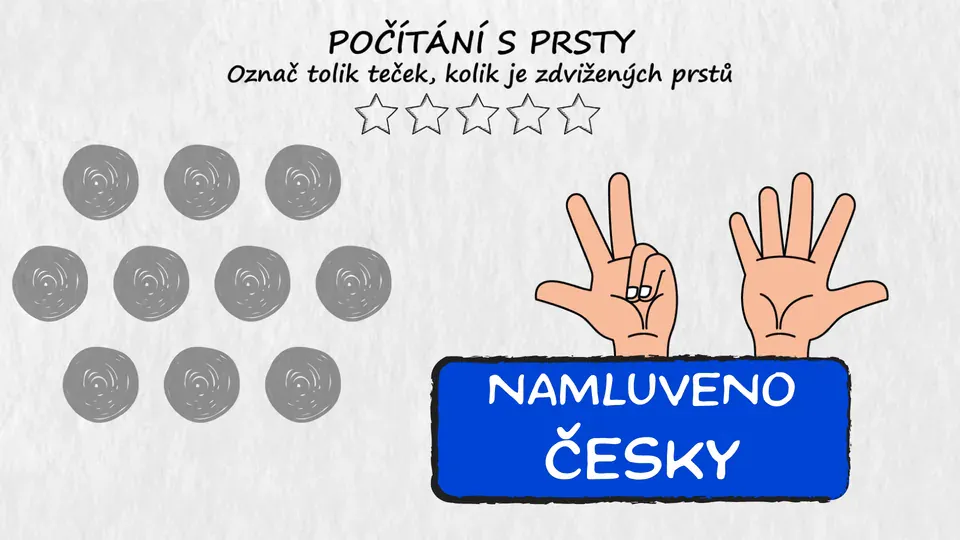 Počítání s prsty v aplikaci Počtíci – Elementer